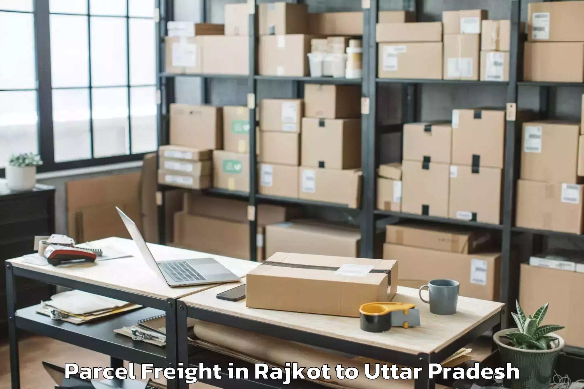 Quality Rajkot to Phoenix United Mall Bareily Parcel Freight